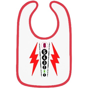 Discover RED LIGHTNING BOLT MOTORCYCLE SHIFT PATTERN Bibs