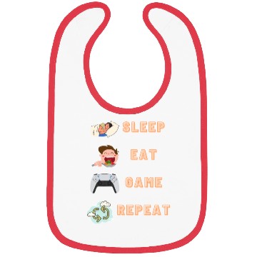 Discover sleep eat game repeat PlayStation Bibs