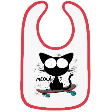 Discover 90s, skateboard cat Bibs