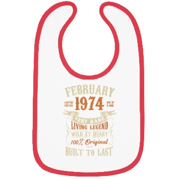 Discover February 1974 Birthday Surprise Bibs