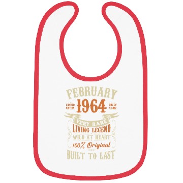Discover February 1964 Birthday Surprise Bibs