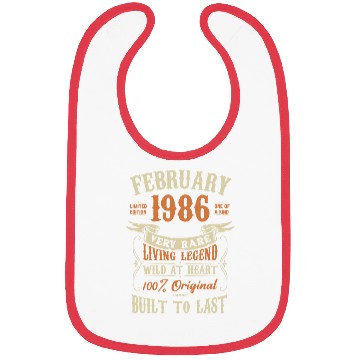 Discover February 1986 Birthday Surprise Bibs