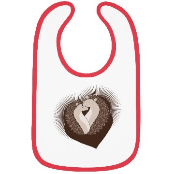 Discover enchanting sweet hedgehog couple with heart Bibs