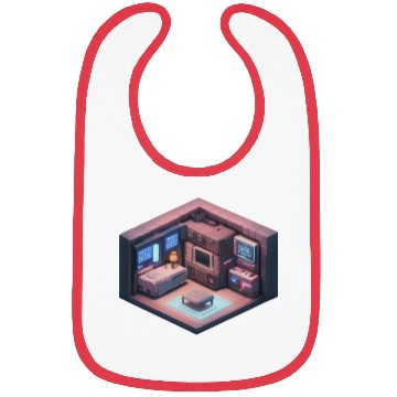 Discover Voxel Room - Synthwave Retro Futuristic Room Bibs