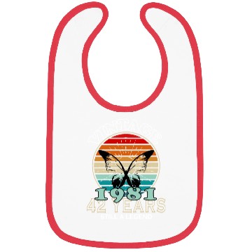 Discover Retro Birthday Year Vintage 1981 Bibs