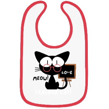 Discover teacher cat, meow Bibs