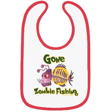 Discover Ghoulish Zombie Fish Cartoon Design Bibs