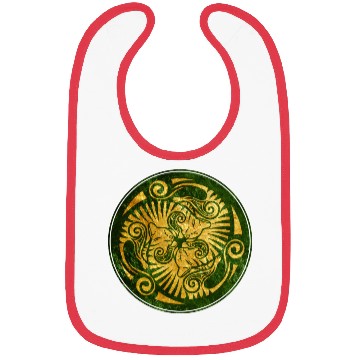 Discover Sleeping kittens, gold on green Bibs