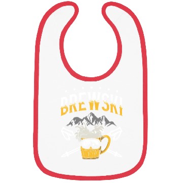 Discover Brewski Beer Drinker Skiing Ice Ski Winter Sport Bibs