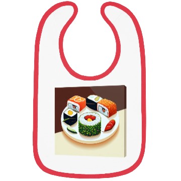 Discover Beautiful Sushi Painting Bibs