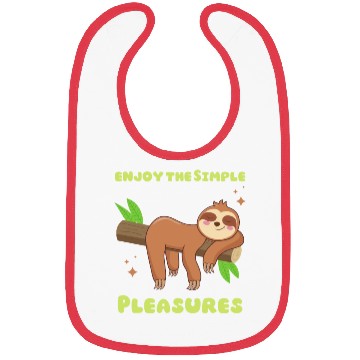 Discover enjoy the Simple Pleasures Sloth funny Bibs