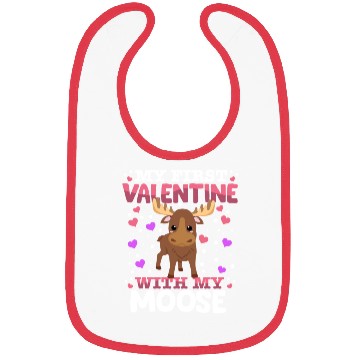 Discover My First Valentine With My Moose Animal Heart Bibs