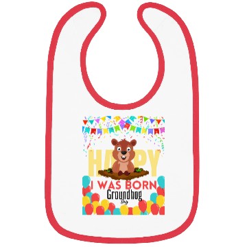 Discover I Was Born On Groundhog Day, Born In Groundhog Bibs