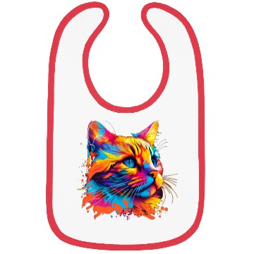 Discover MULTICOLORED CAT cat multicolor Rainbow Cat Bibs