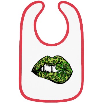 Discover Leopard Green Irish Lips St Patricks Day Bibs