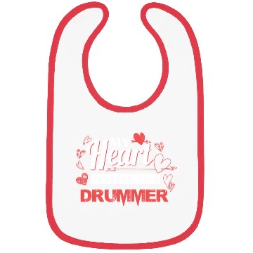 Discover My Heart Belongs to Drummer Valentines Day Gift Bibs