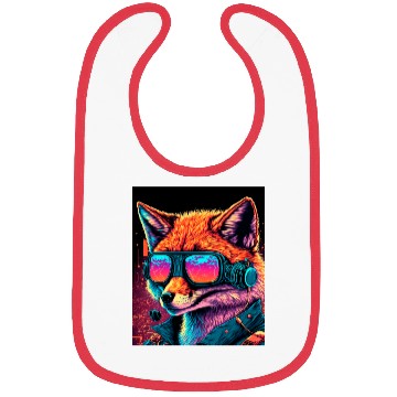 Discover Retro Futuristic Synthwave Fox Bibs