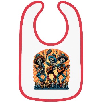 Discover Mexican Folk Dance Fans Dancing Sugar Skull Bibs