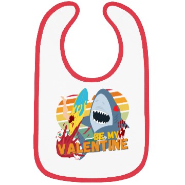Discover Shark be my Valentine Blood Surf Design Bibs