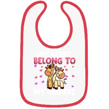 Discover Valentines Day My Heart Belong to My Giraffe Boys Bibs