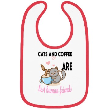 Discover cats and coffee best human friends Bibs