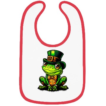 Discover Magical Frog With St Patrick Day Top Hat Bibs