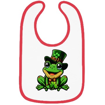 Discover Lucky Frog St. Patrick's Day Top Hat Bibs