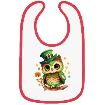 Discover St Patrick's Day Irish Funny Owl Saint Patrick Bibs
