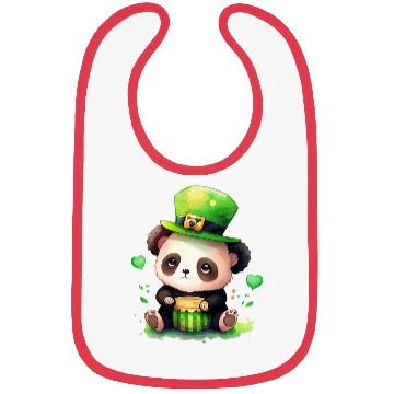 Discover St Patrick's Day Irish Funny Panda Saint Patrick Bibs