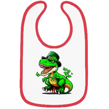 Discover St. Patrick Day T-rex Dinosaur With Hat Bibs