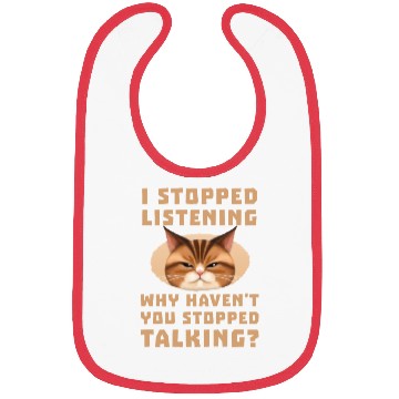 Discover Funny Grumpy Kitty Not Listening Cat Head Snout Bibs