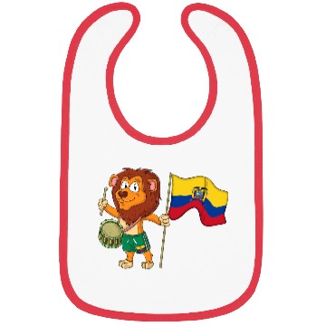 Discover Lion with the Ecuador flag Bibs