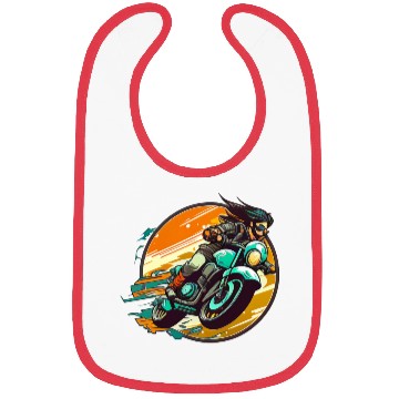 Discover Man Riding Green Motorcycle Bibs