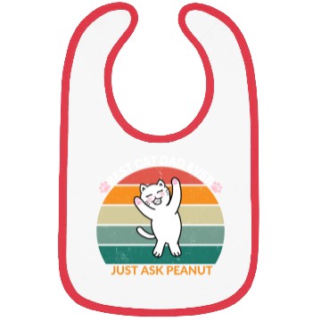 Discover Peanut's Proud Cat Dad: The Best Dad Ever Bibs