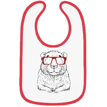 Discover Capybara Wearing Red Glasses Capybara Lover Rodent Bibs