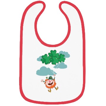 Discover Lerechaun Hanging On Clover Balloons - St Patricks Bibs