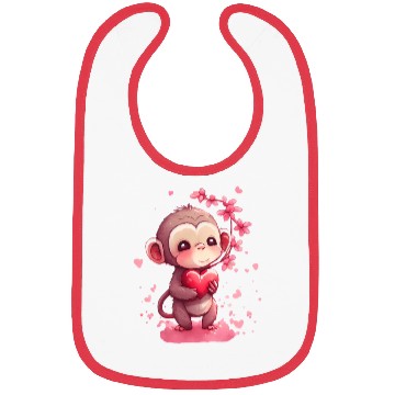 Discover Cute Monkey Gift for Monkey lovers Colorful Art Bibs
