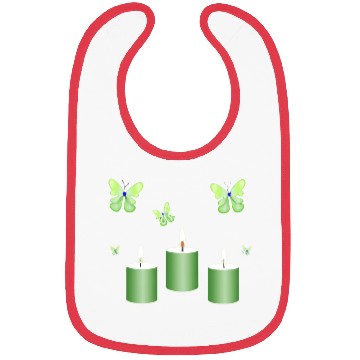 Discover Green candle with butterflies Bibs