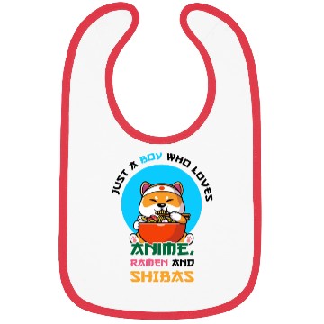 Discover Just a boy who loves anime, ramen and shibas Bibs