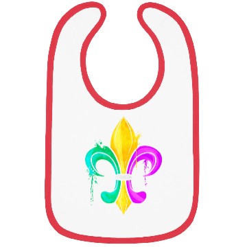 Discover Green, Golden and Purple Fleur De Lis Bibs