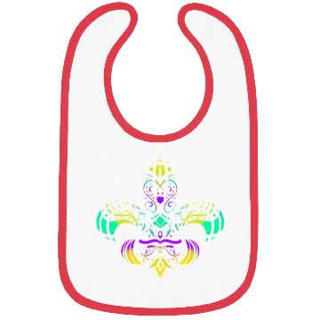 Discover Purple, Green And Golden Patterned Fleur De Lis Bibs
