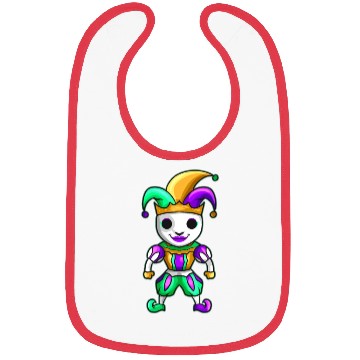 Discover Cute Kawaii Jester With Mask For Mardi Gras Bibs