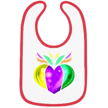 Discover Yellow Golden, Purple And Green Heart For Mardi Bibs