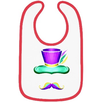 Discover Hat And Mustache For Mardi Gras Bibs