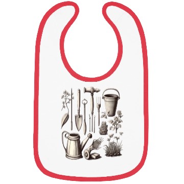Discover Florist Gardener Dad Grayscale Gardening Tools Bibs