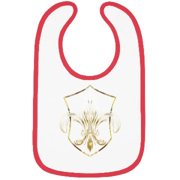 Discover Golden Coat Of Arms With Fleur De Lis Mardi Gras Bibs
