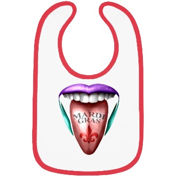 Discover Out Stretched Tongue For Mardi Gras Bibs