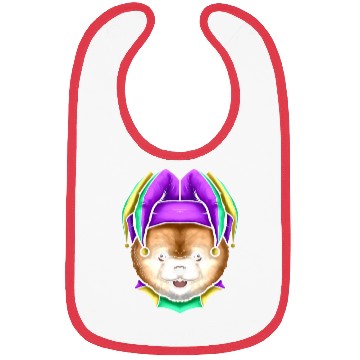 Discover Cute Bear with Jester Hat for Mardi Gras Bibs