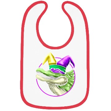 Discover Crocodile with Jester Hat for Mardi Gras Bibs