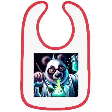 Discover Colorful chaos: a panda scientist's lab Bibs